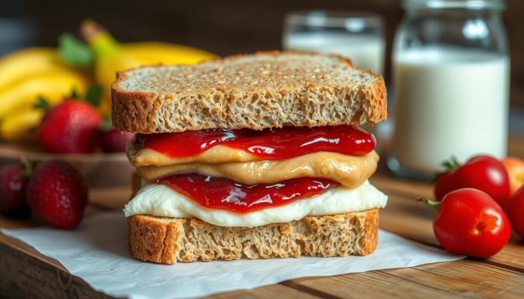 Bread grain peanut butter and jelly recipe