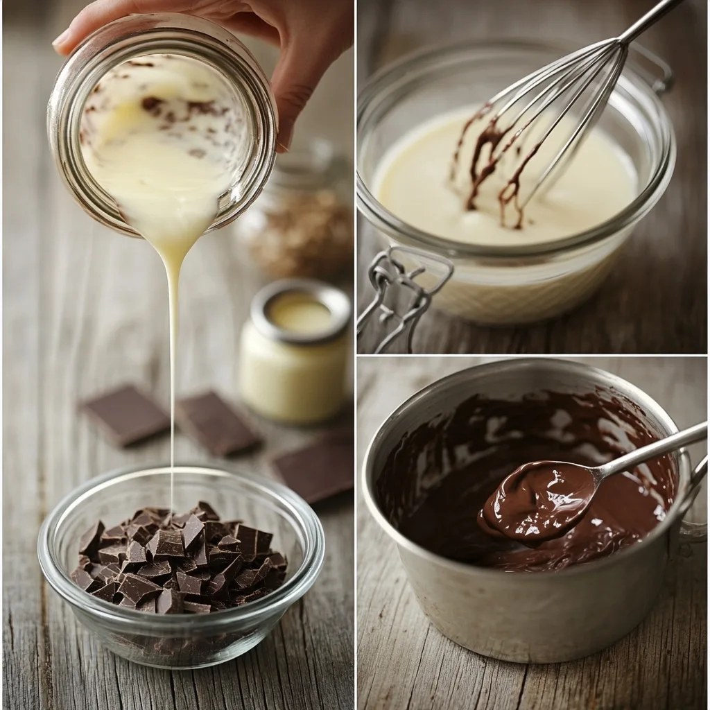 Step-by-step (2) Step-by-step process of making chocolate sauce