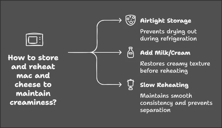 how to store and reheat cheese and mac cheese