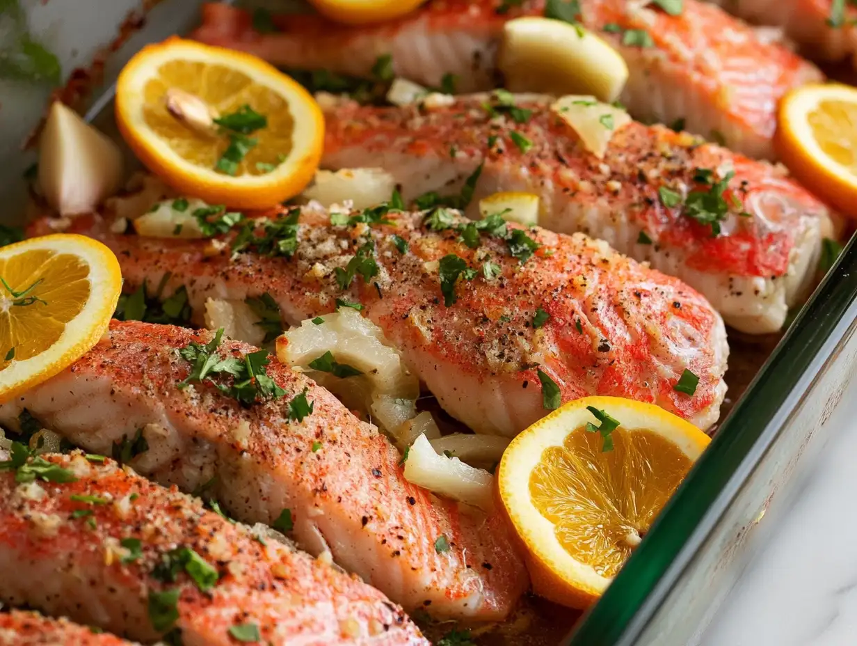 baked red snapper fillet with citrus and herbs