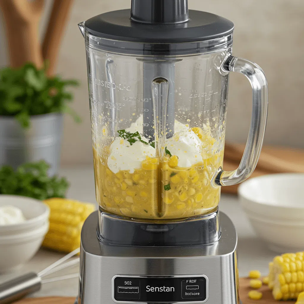 blending chilled corn soup 1