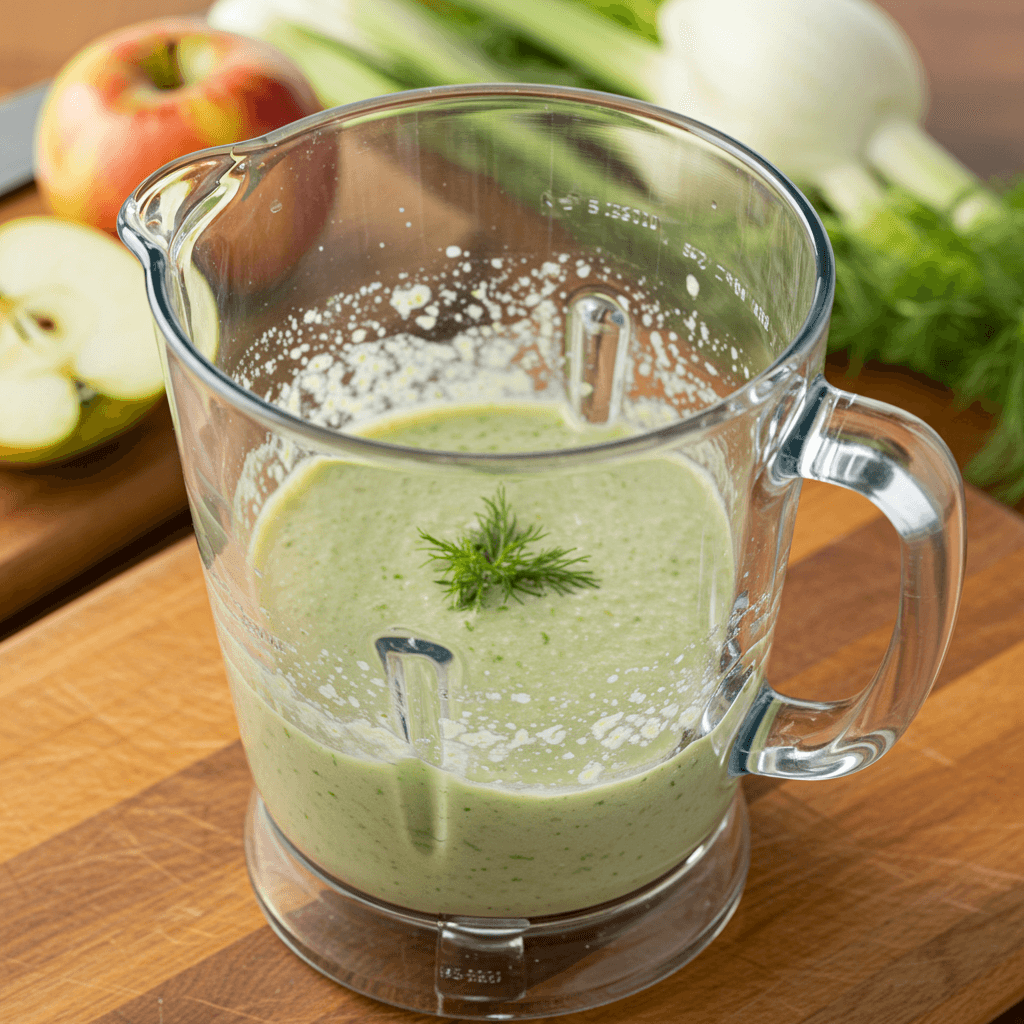 Refreshing Chilled Fennel Apple Soup To Make Again And Again 5 blending chilled fennel apple soup