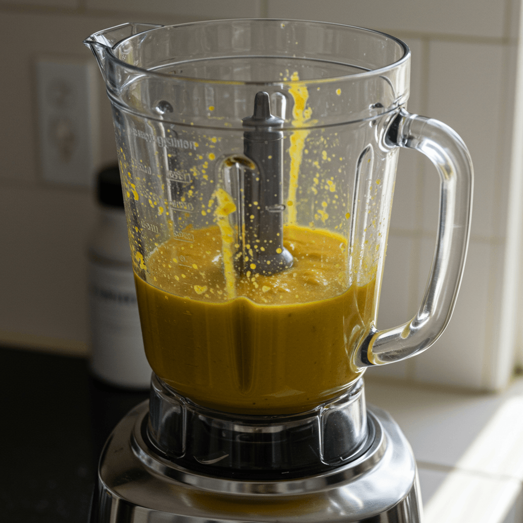 Cold Sweet Potato Coconut Soup: How to Make It Extra Creamy 5 blending cold sweet potato coconut soup
