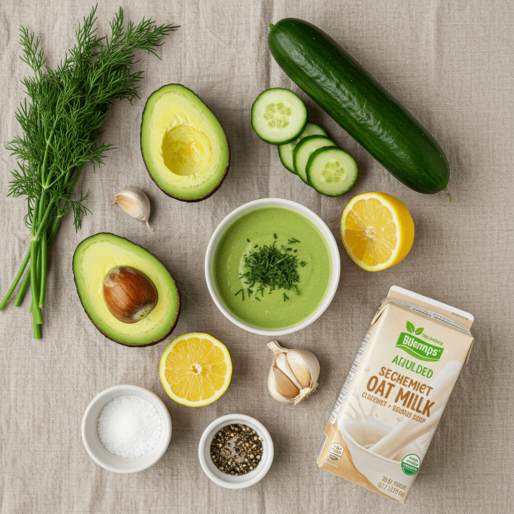 Chilled Cucumber Avocado Soup: How to Make It Vegan-Friendly 4 chilled cucumber avocado soup ingredients