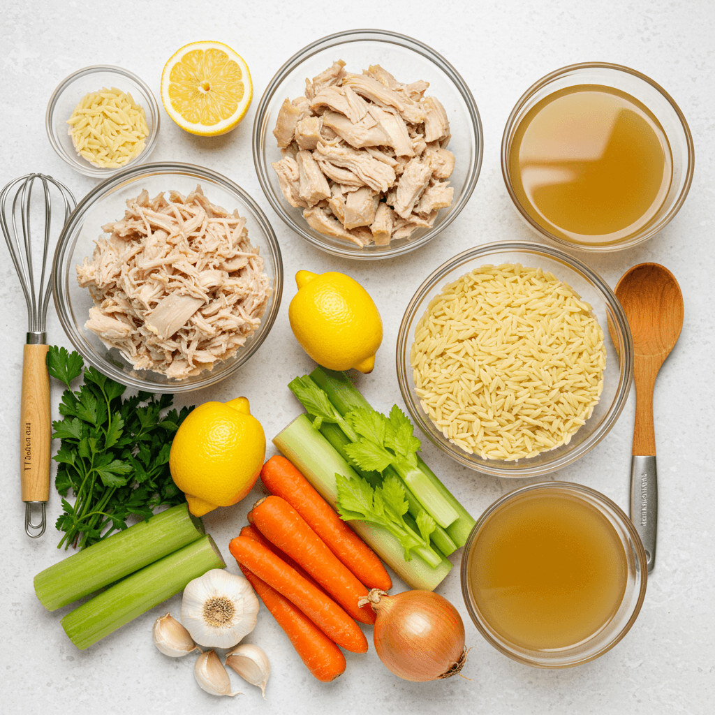 Lemon Chicken Orzo Soup Served Lukewarm: How to Nail It 4 lemon chicken orzo soup ingredients