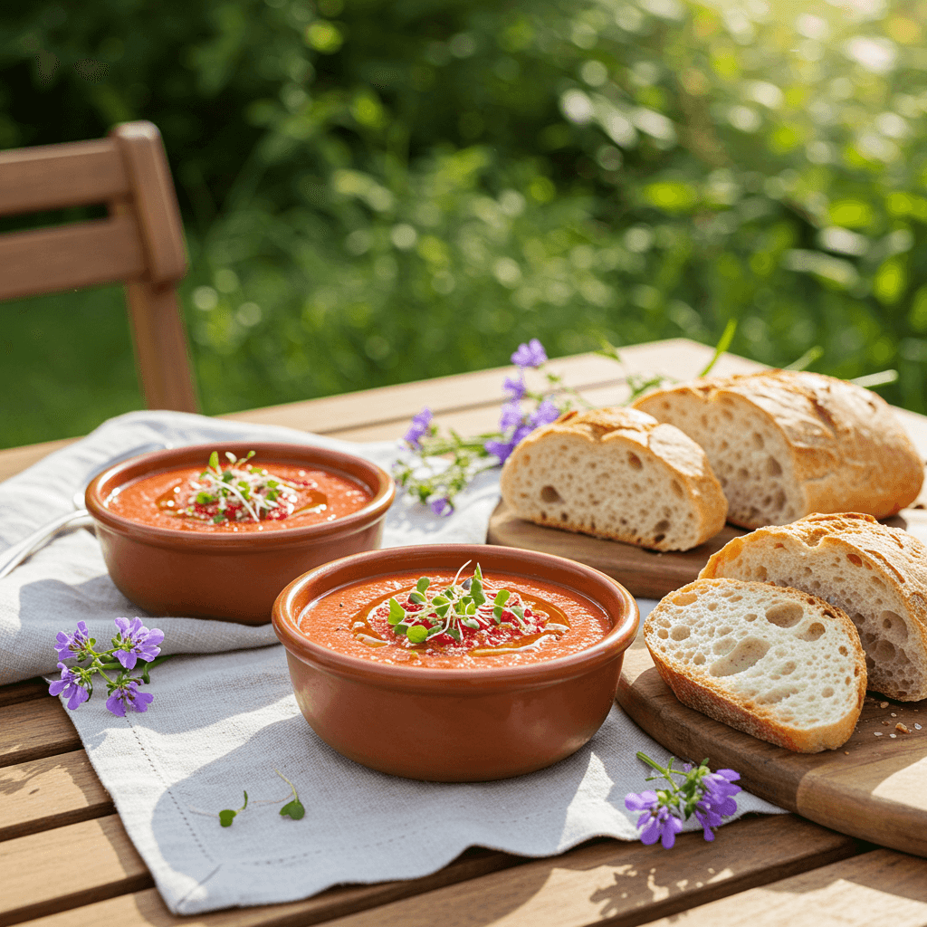 served gazpacho spanish style