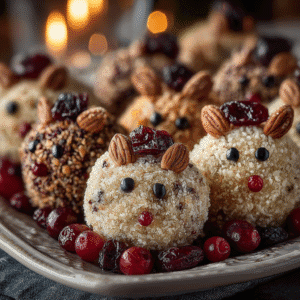Reindeer-Energy-Bites That Kids and Grownups Adore 1 Reindeer-energy-bites served with festive garnishes