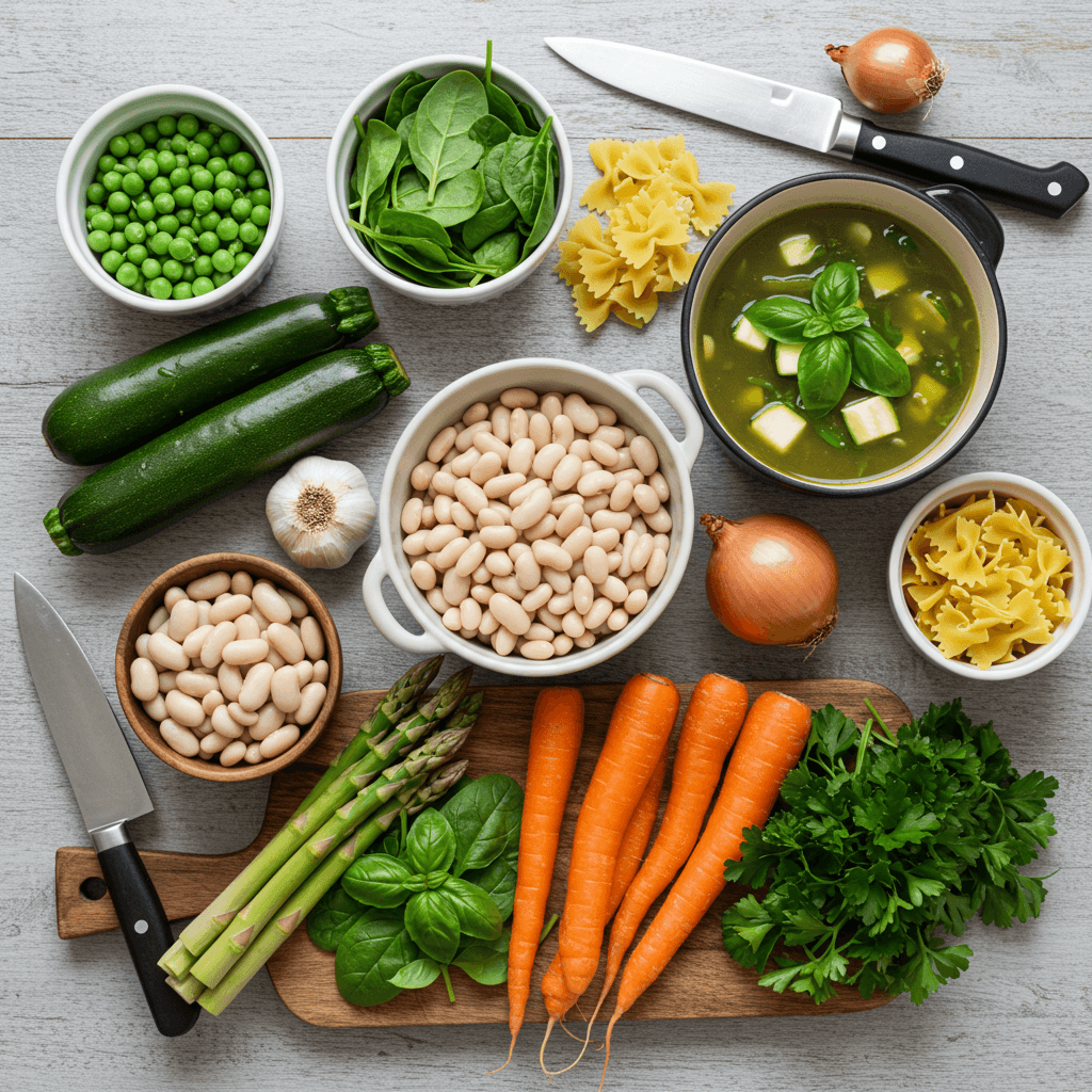 Easy Spring Green Minestrone You’ll Make Again and Again 3 spring green minestrone ingredients