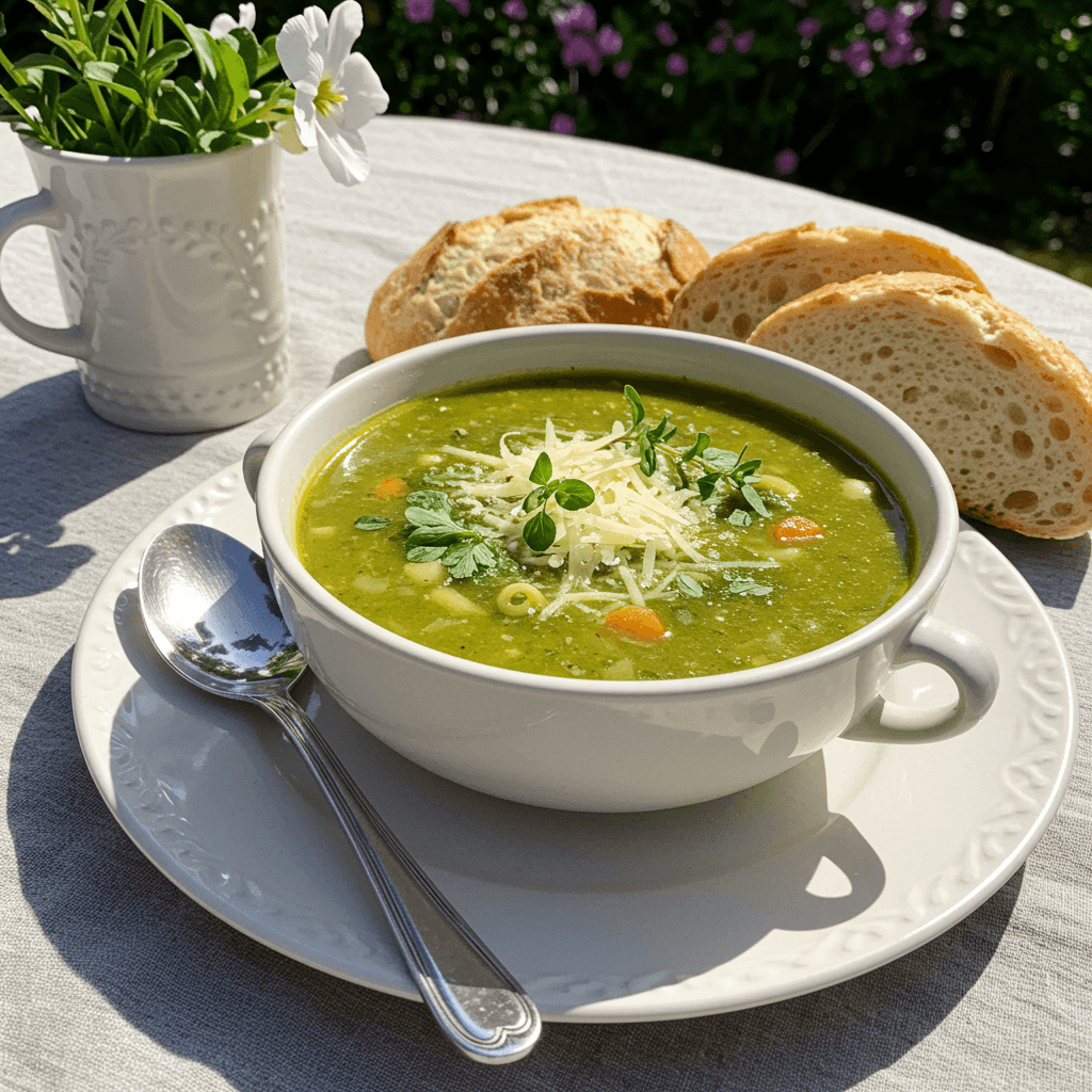 Easy Spring Green Minestrone You’ll Make Again and Again 5 spring green minestrone served