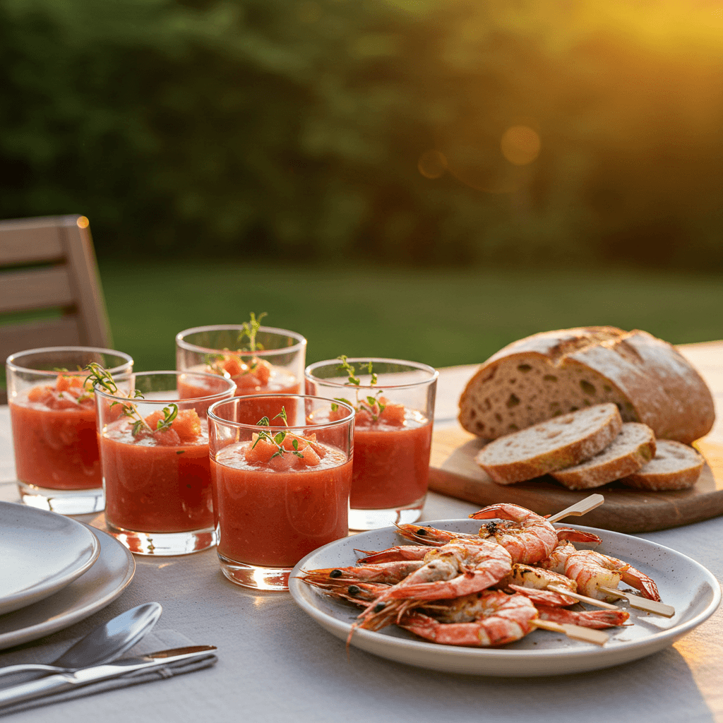 Watermelon Gazpacho: How to Make It Sweet and Savory 1 watermelon gazpacho served outdoors 1