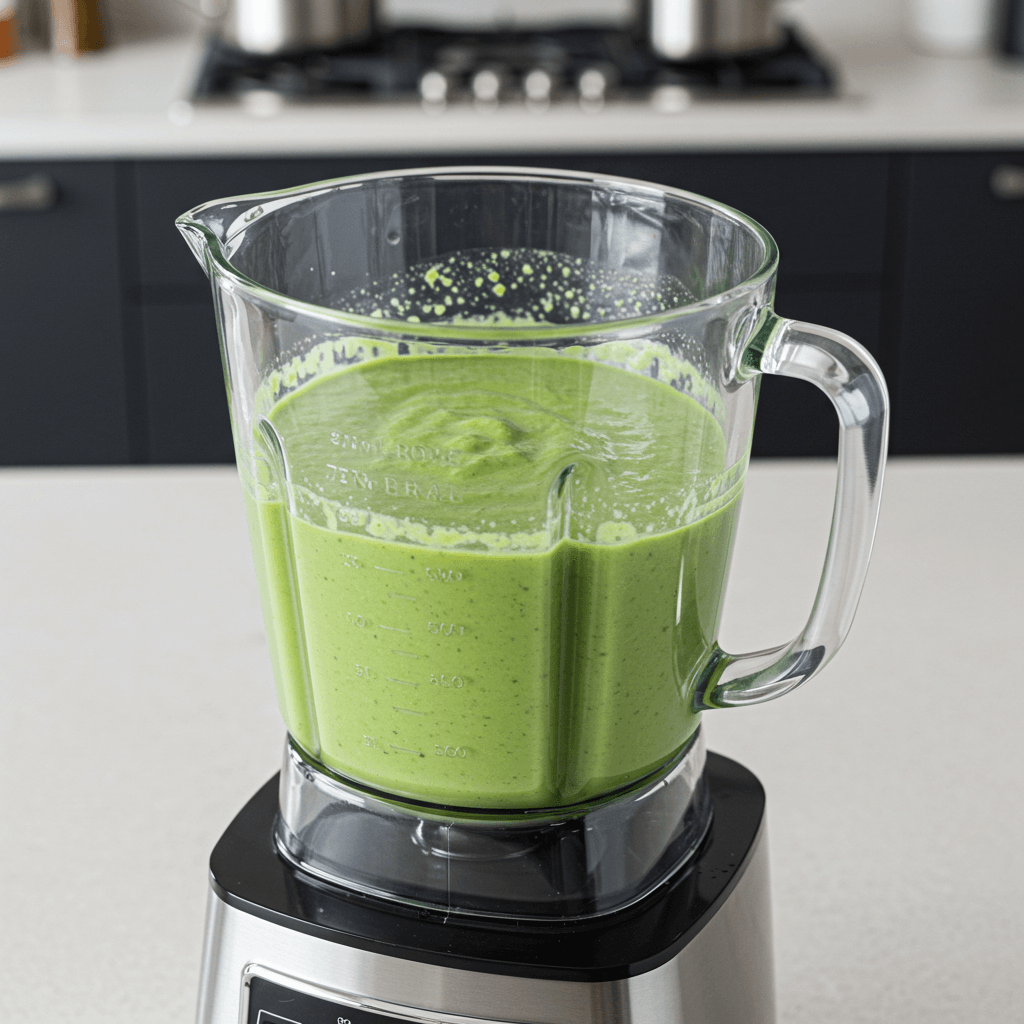 Easy Chilled Pea And Mint Soup For Hot Days 4 blending chilled pea and mint soup