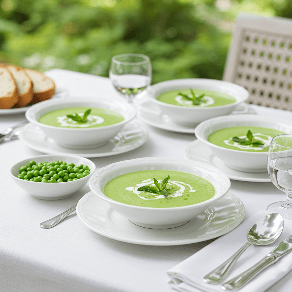 Easy Chilled Pea And Mint Soup For Hot Days 5 chilled pea and mint soup served