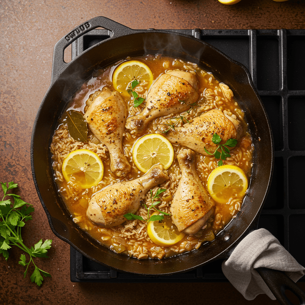 greek chicken lemon rice cooking