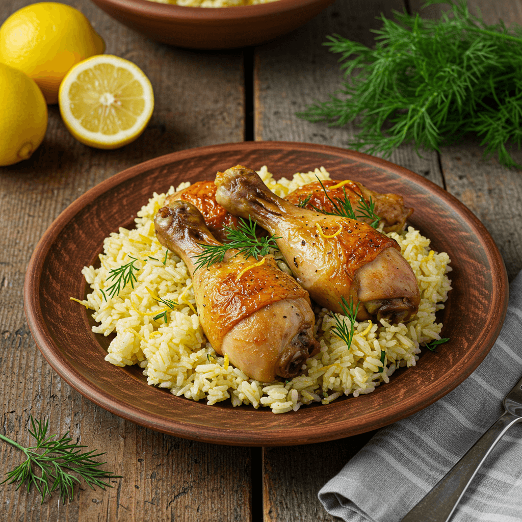 greek chicken lemon rice featured