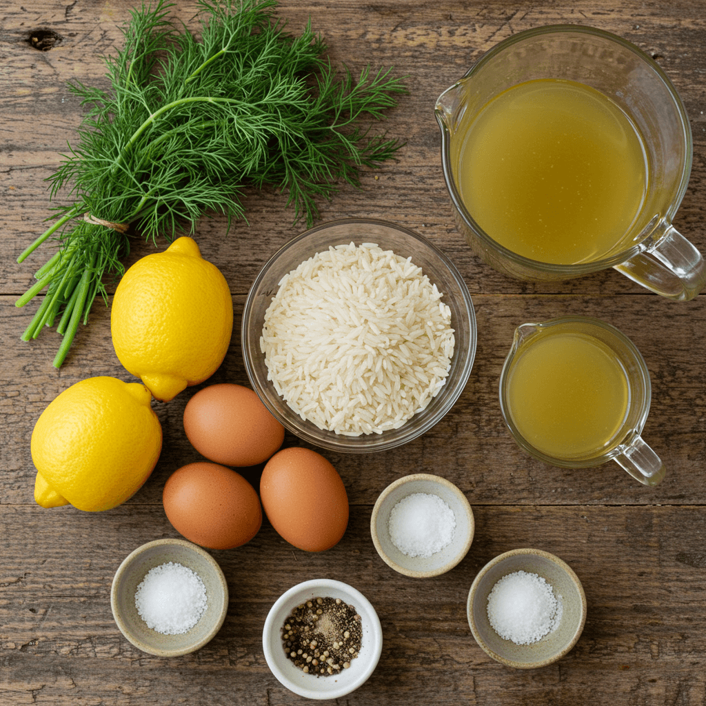 greek lemon rice soup ingredients