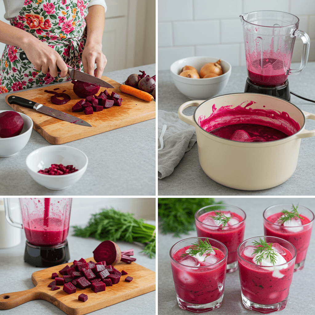 Simple Iced Beet Borscht You’ll Make Again and Again 5 iced beet borscht preparation