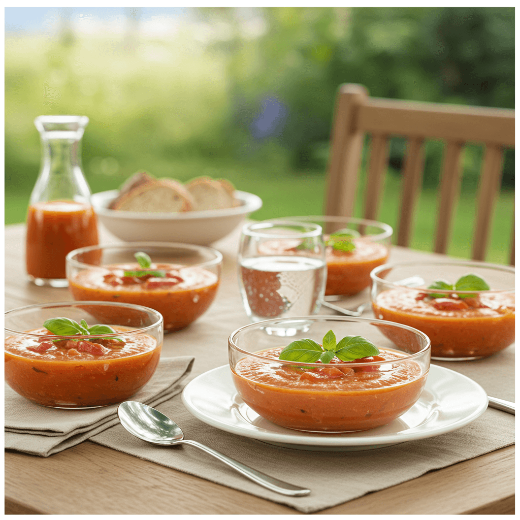Your New Favorite Roasted Red Pepper And Tomato Cold Soup 6 roasted red pepper and tomato cold soup served