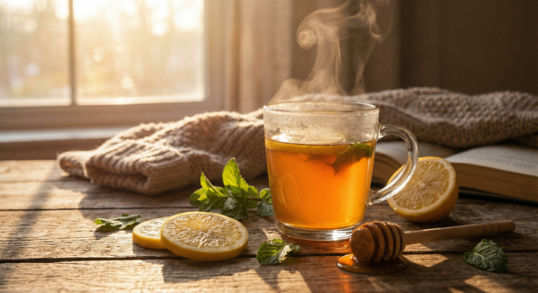 Medicine Ball Starbucks Recipe served warm with honey and lemon